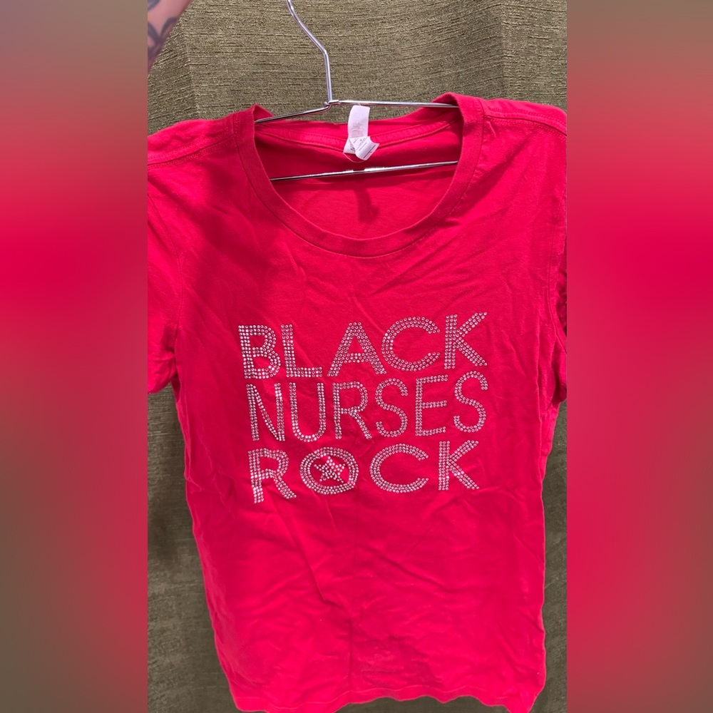 Nurse shirt with Rhinestone Design